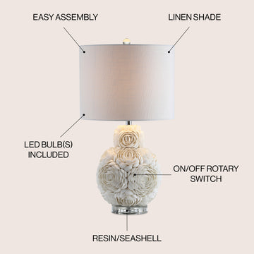 Seashell Rosette 24" LED Table Lamp - JONATHAN Y